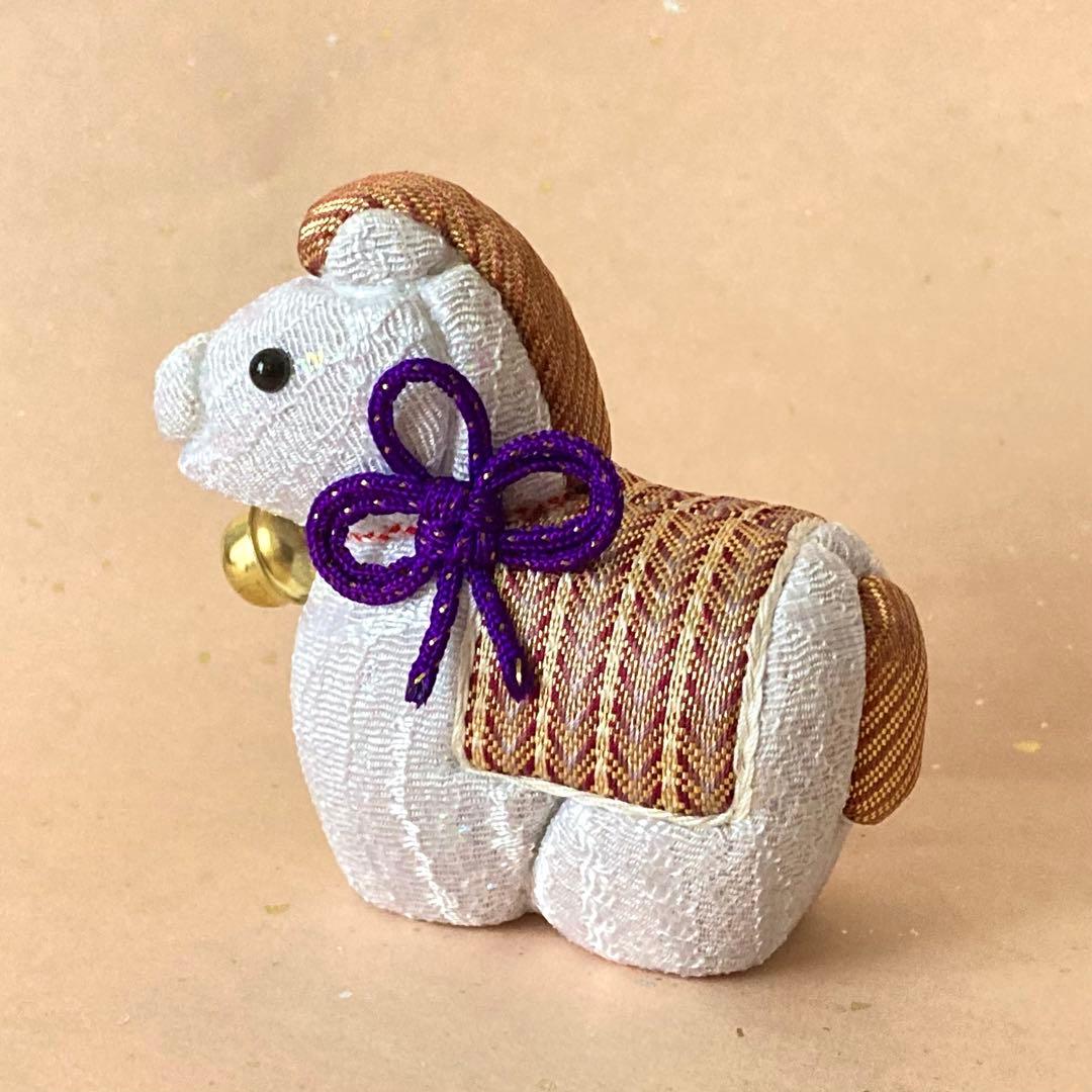 手織り　佐賀錦　木目込人形　午　干支人形 2026年　紫　一点物