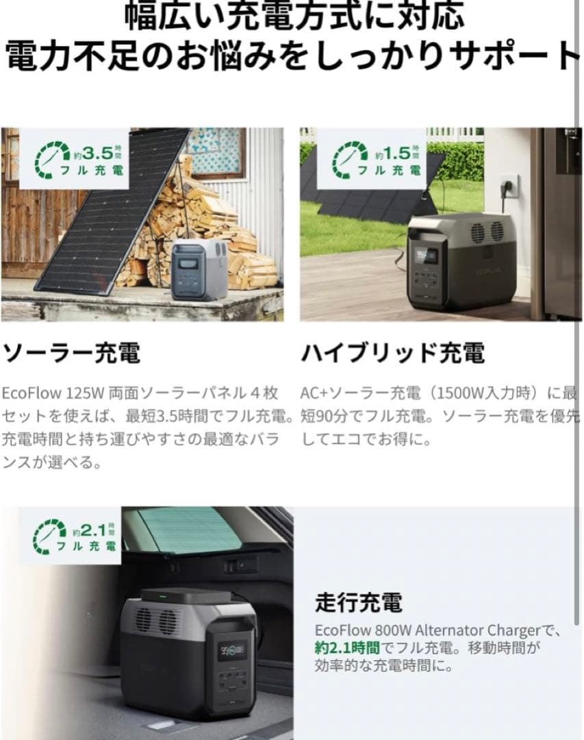 w*a様 EcoFlow DELTA 3 1500 ポータブル電源　バッテリーセ