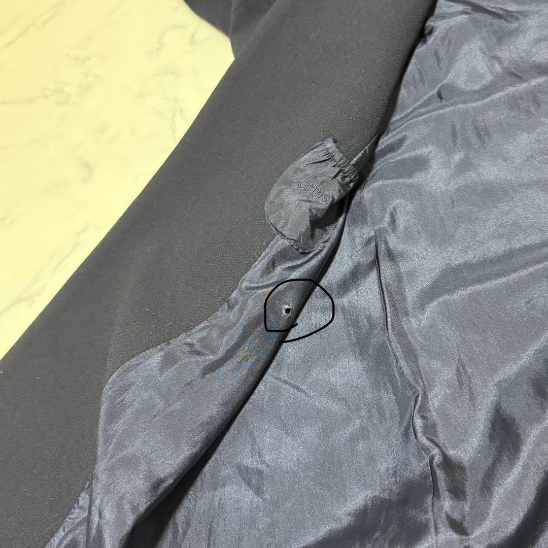 未使用タグ付き　ANYA HINDMARCH カウレザー　ロングコート　ネイビー