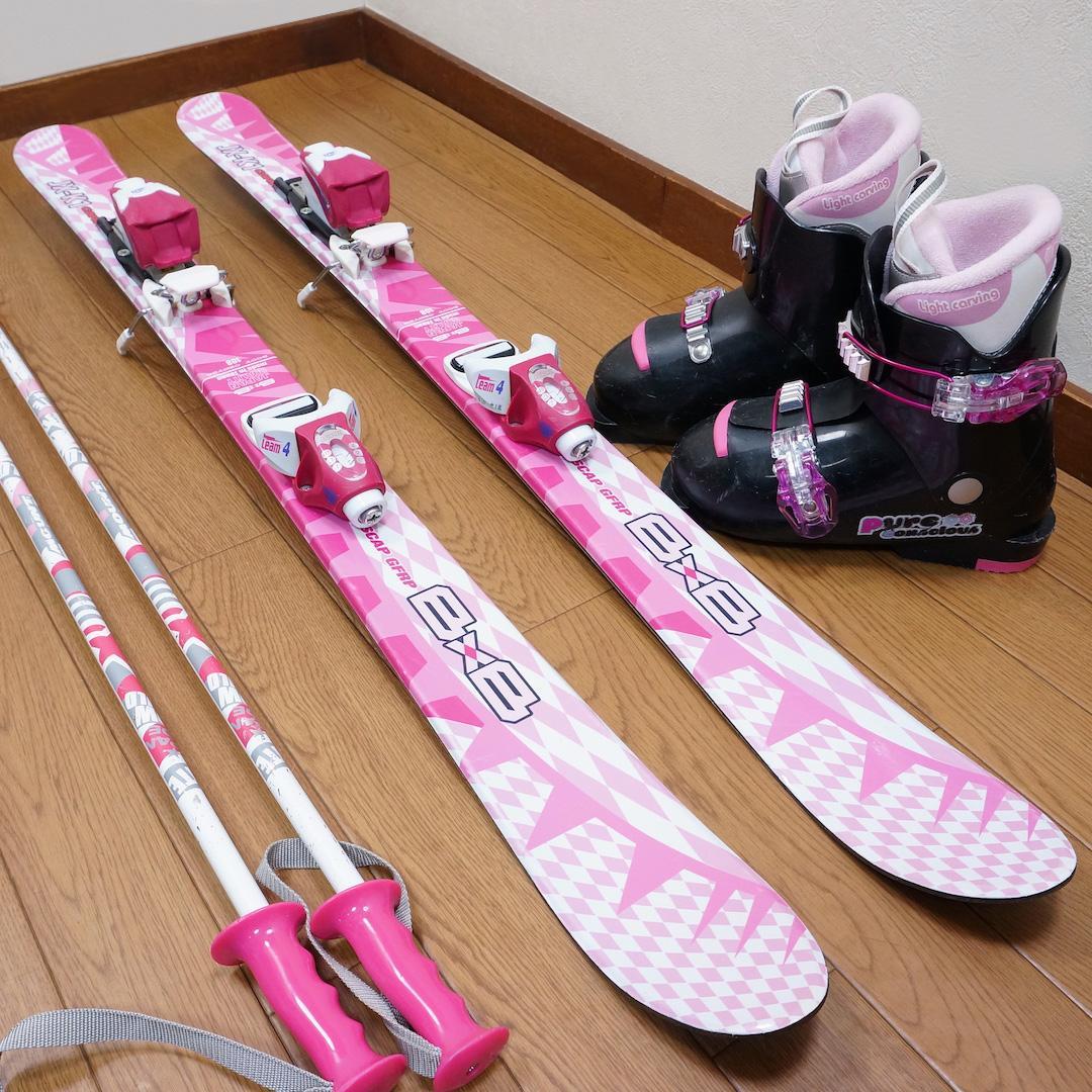 メンテ済 108cm靴20cm BLUEMORIS B×B スキーセット 110