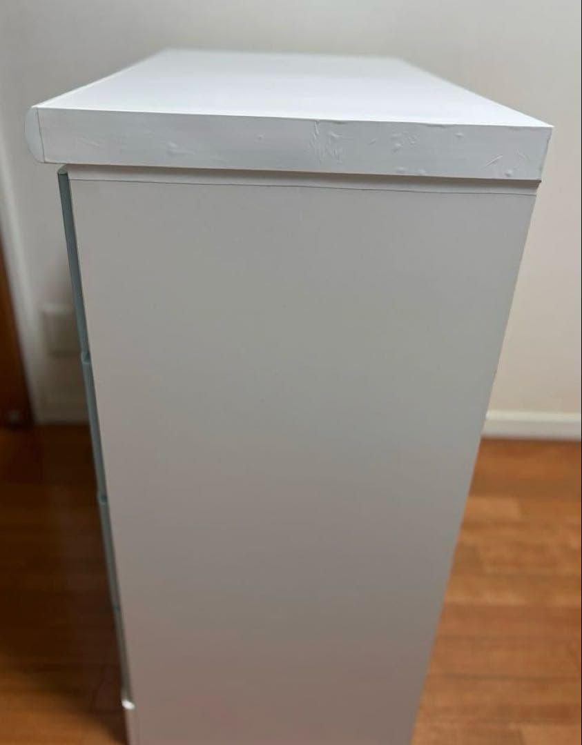 木製チェスト　タンス　5段　ブルー　水色