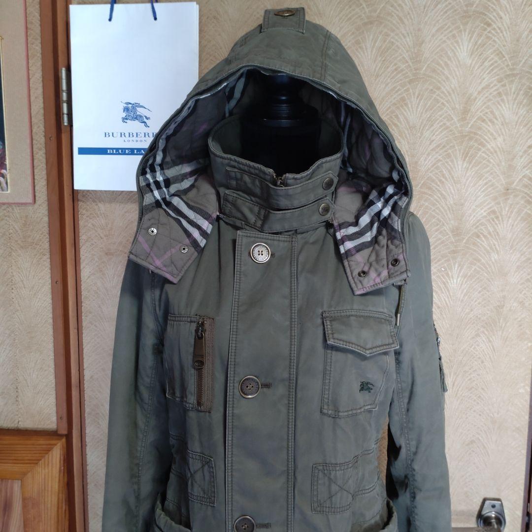 Burberry 　ブルレ　フード付きミリタリージャケット カーキ