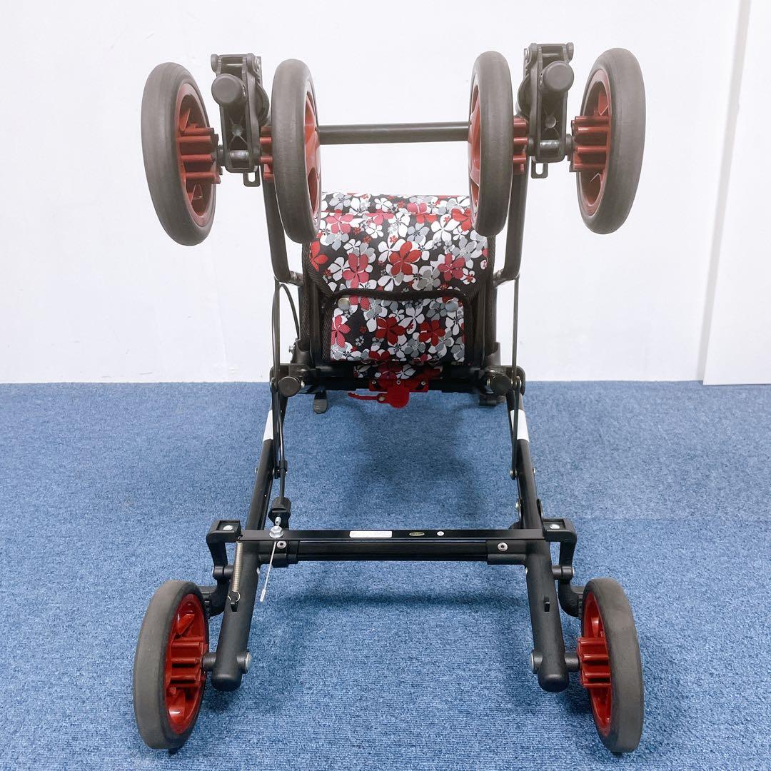 【美品】島製作所 シルバーカー モート 軽量3.7kg 花柄 座面付 説明書付
