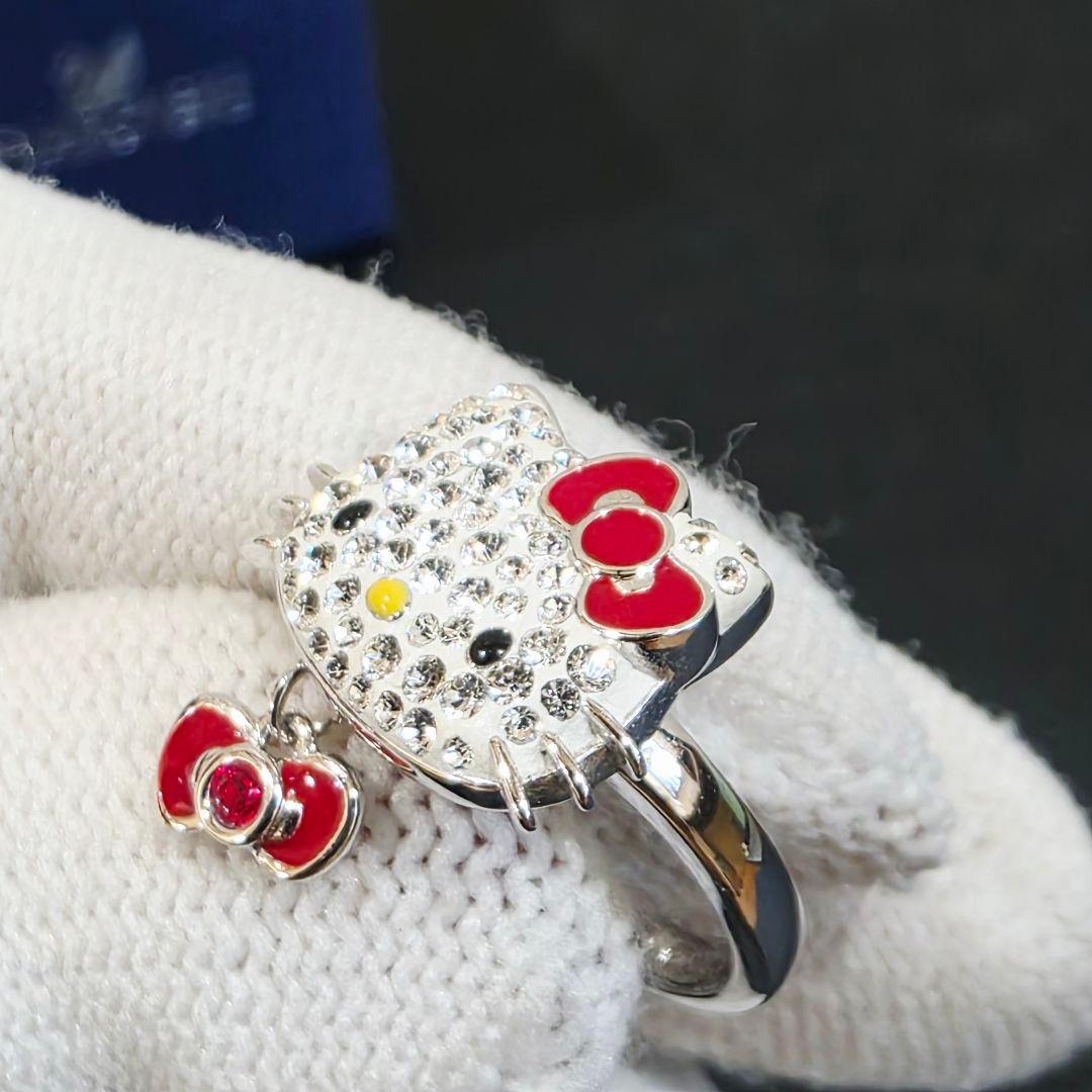 美品✨希少✨スワロフスキー ハローキティ リング 9号 50 サンリオ 箱 指輪