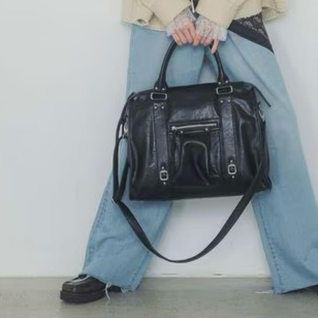 JEANASIS 2way アンティークフェイクレザーボストンバッグ