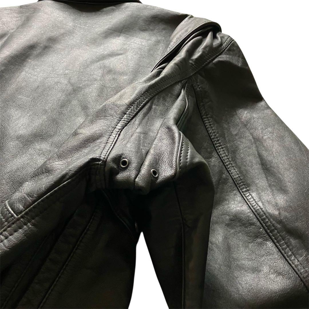 希少 80's イタリア製 A2type 本革レザー フライトJKT 黒 XL