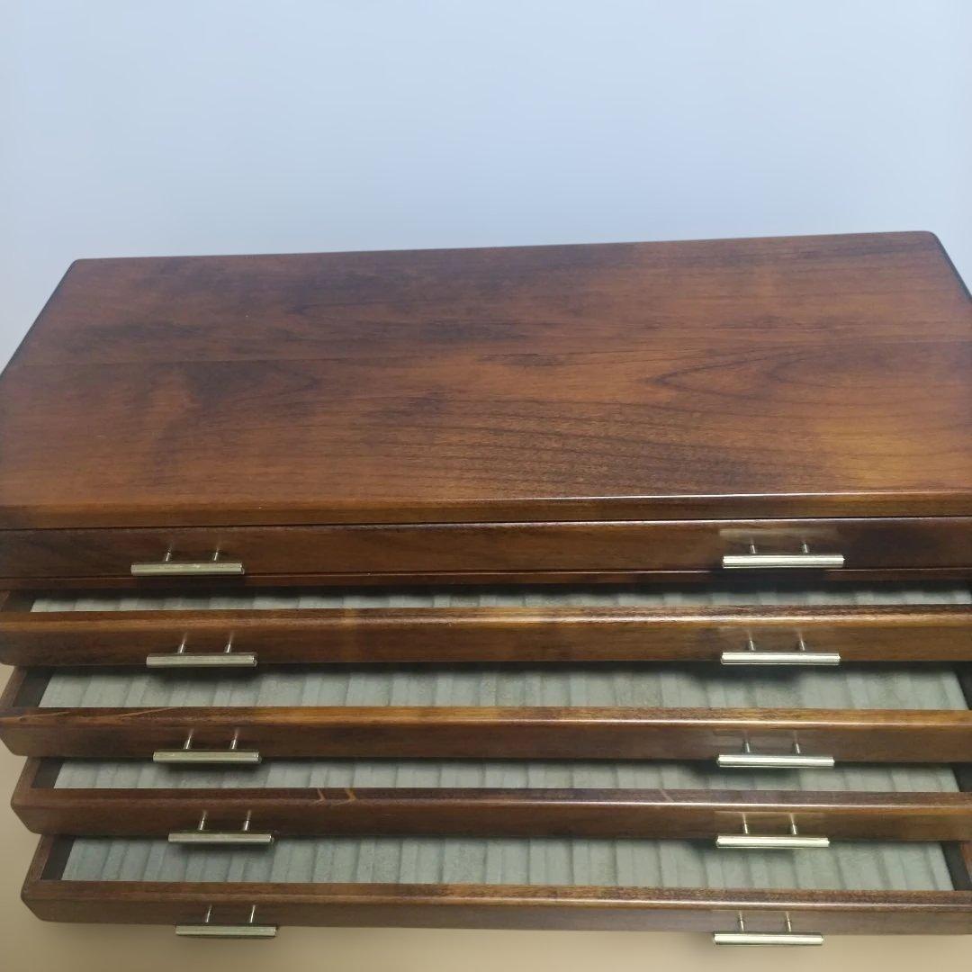 木製引き出し式ペン収納ボックス 6段