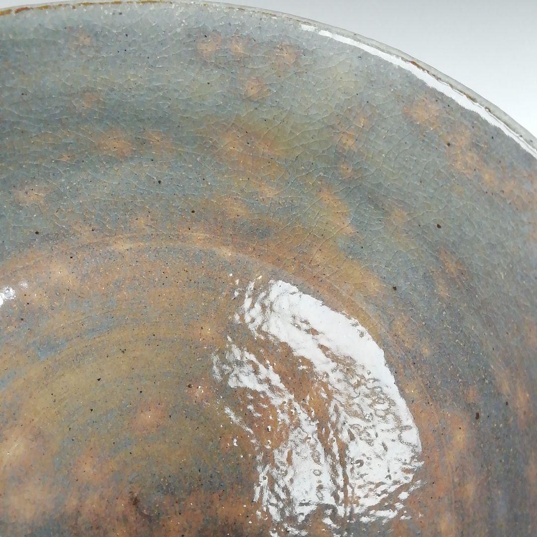 Ｔ６２８　茶碗　『窯変　茶碗』『二代　寒川栖豊 造』『久田宗也(尋牛斎)箱書』