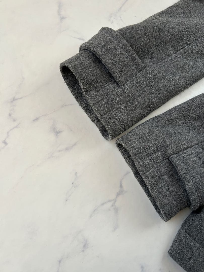 バーバリーブルーレーベル ダッフルコート フード ノバチェック レザー 38