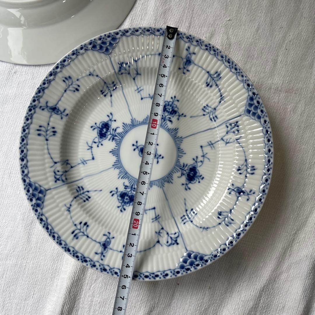 ロイヤルコペンハーゲンブルーフルーテッドハーフレースディーププレート2枚25cm