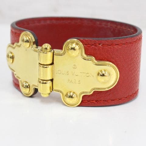 ◇LOUIS VUITTON セイブイット レザーブレスレット レッド 箱付き