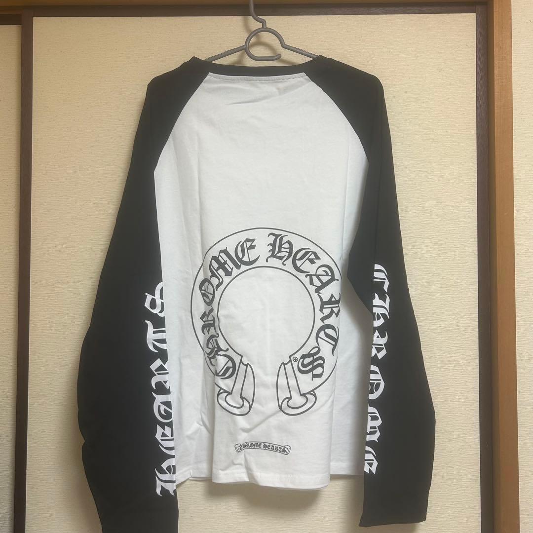 CHROME HEARTS 長袖シャツ ホワイト/ブラック ロンt