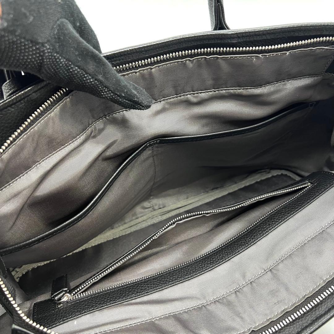 バーニーズニューヨーク　トートバッグ　シボ革　オールレザー　黒　肩掛け　A4