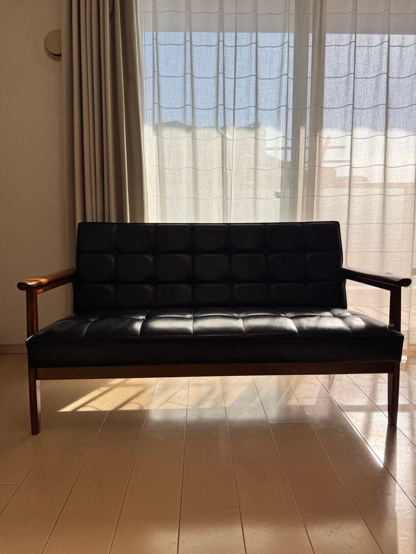 ★acne♡★カリモク60 Kチェア 2シーター ウォールナット ブラック