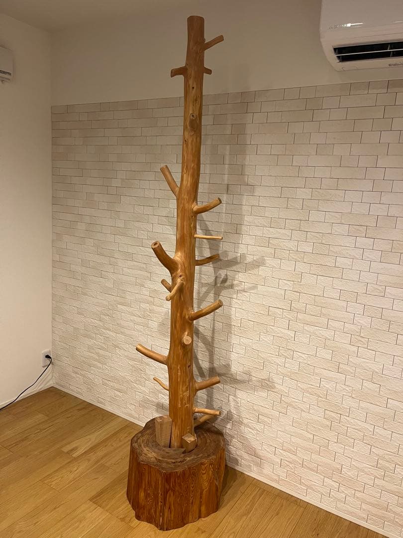 ハンドメイド 木製 ハンガーラック 約220cm