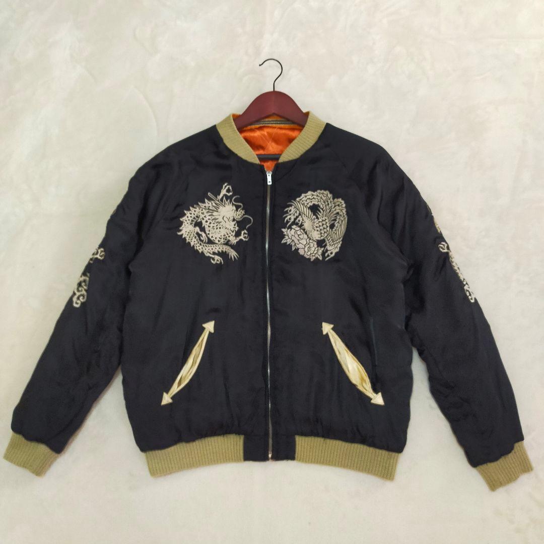 CROPPED HEADS　Lサイズ　龍孔雀刺繍　リバーシブル　スカジャン