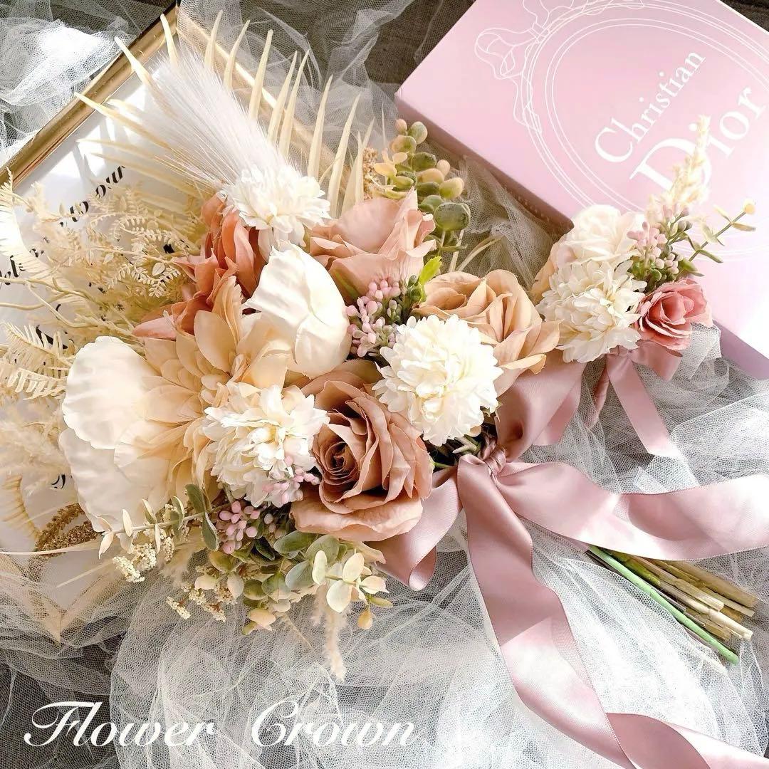 アーティフィシャルフラワーブーケ　クラッチブーケ　結婚式　ウェディングブーケ