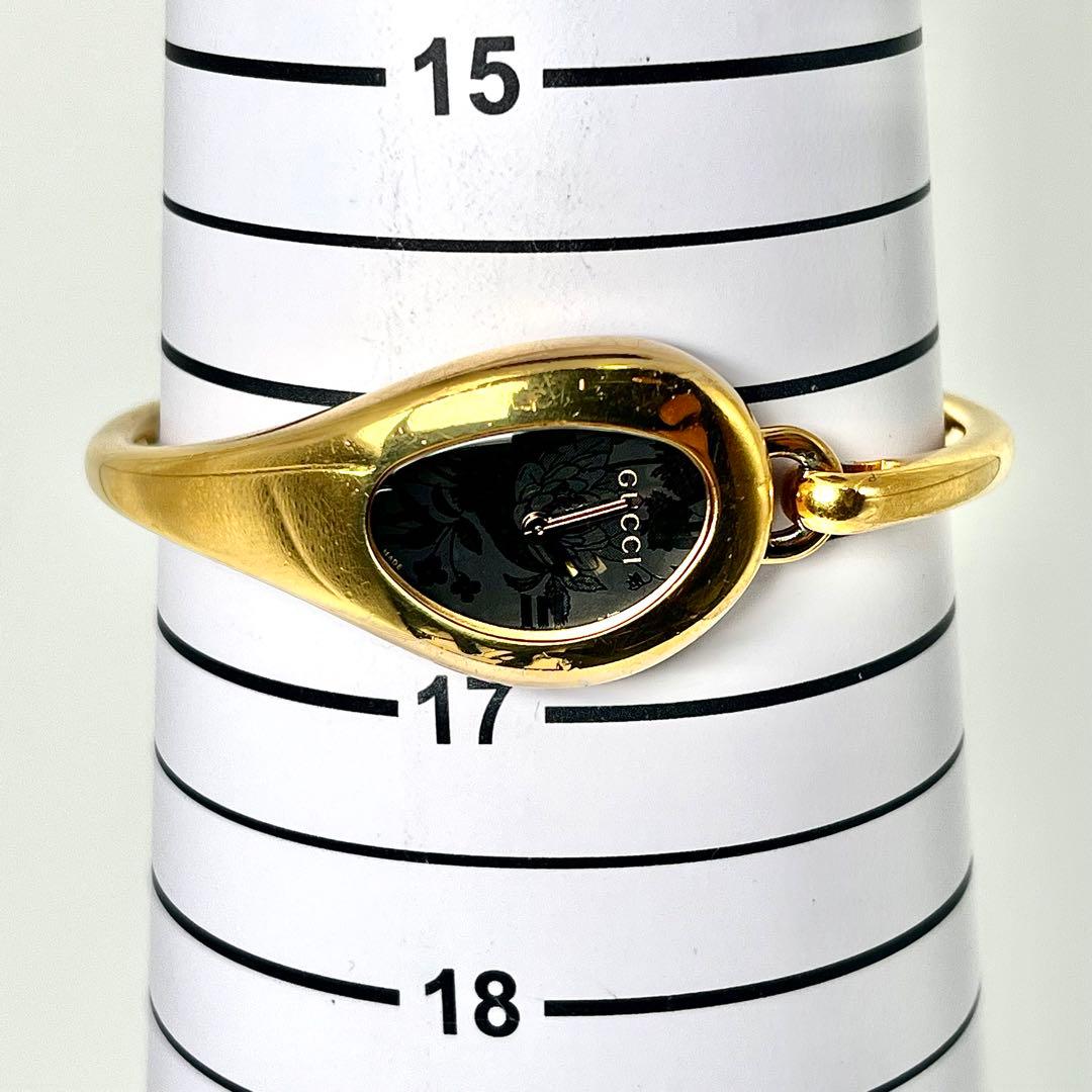 【付属品あり/稼働品】グッチ フローラ 103 バングルウォッチ ゴールド