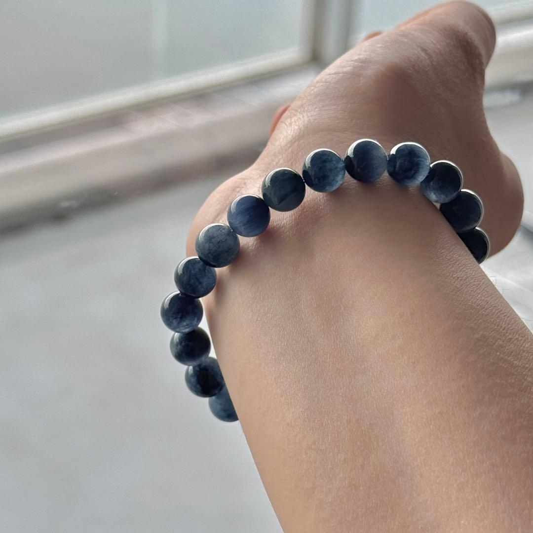 naoki　美品　濃いめブルーラビットヘアルチルブレスレット　NO.468