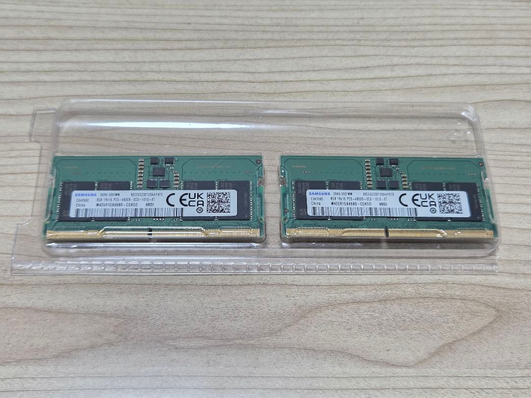 16GB Samsung DDR5 8GBx2 SO-DIMM 4800 メモリ
