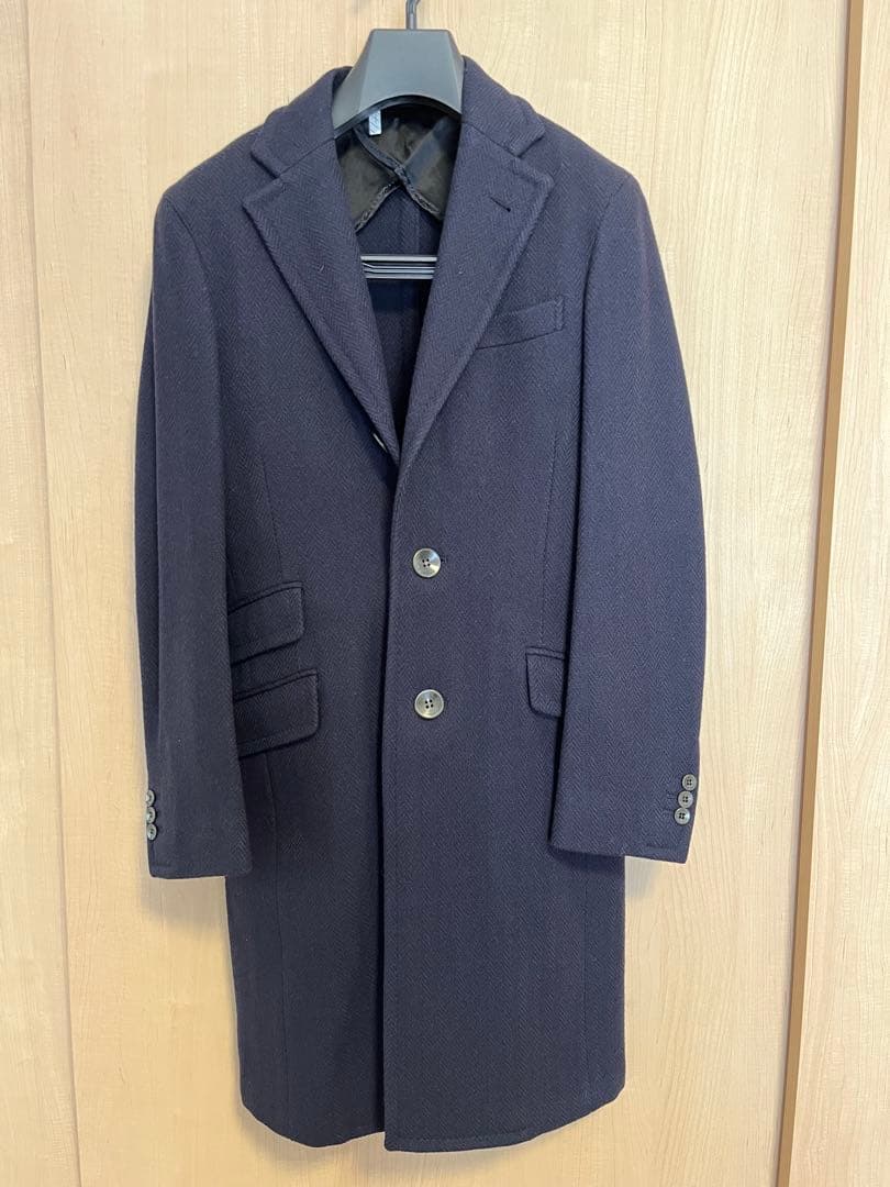 east　ボリオリ　ネイビー　チェスターコート