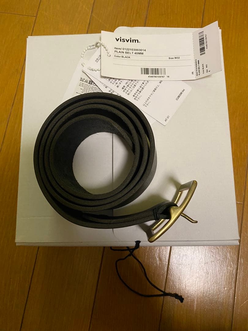 visvim PLAIN BELT 40mm W32 ブラック