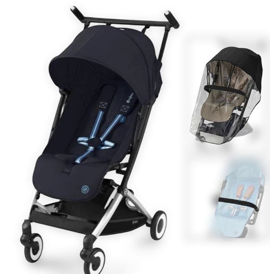 【新品】cybex リベル2024 ダークブルー 純正バンパーバー＆レインカバー