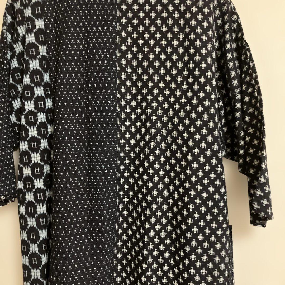 着物リメイク　久留米絣　チュニック ワンピース　パッチワーク