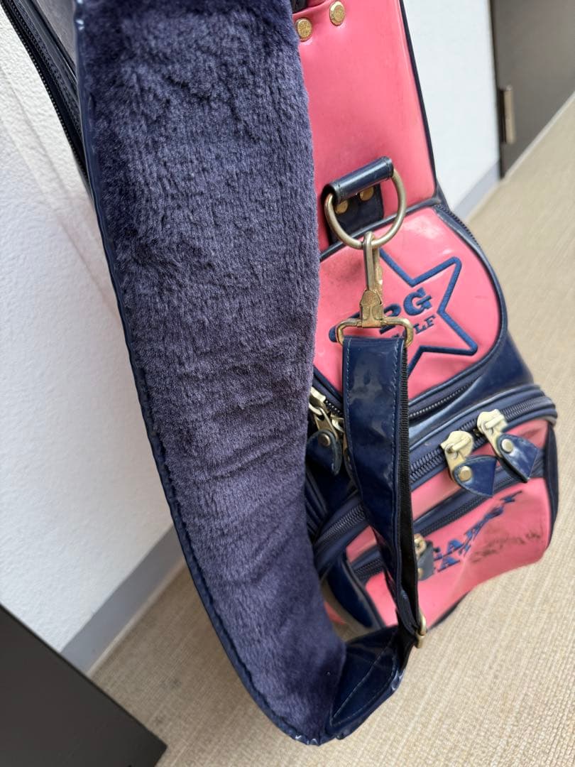 PEARLY GATES ゴルフバッグ ピンク/ネイビー　キャディバッグ