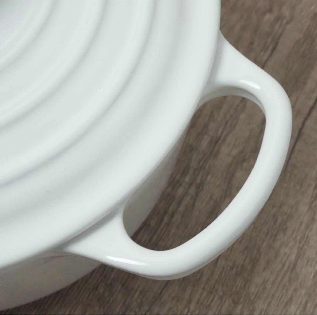【新品】LE CREUSET　シグニチャーココット ロンド ホワイト　18cm