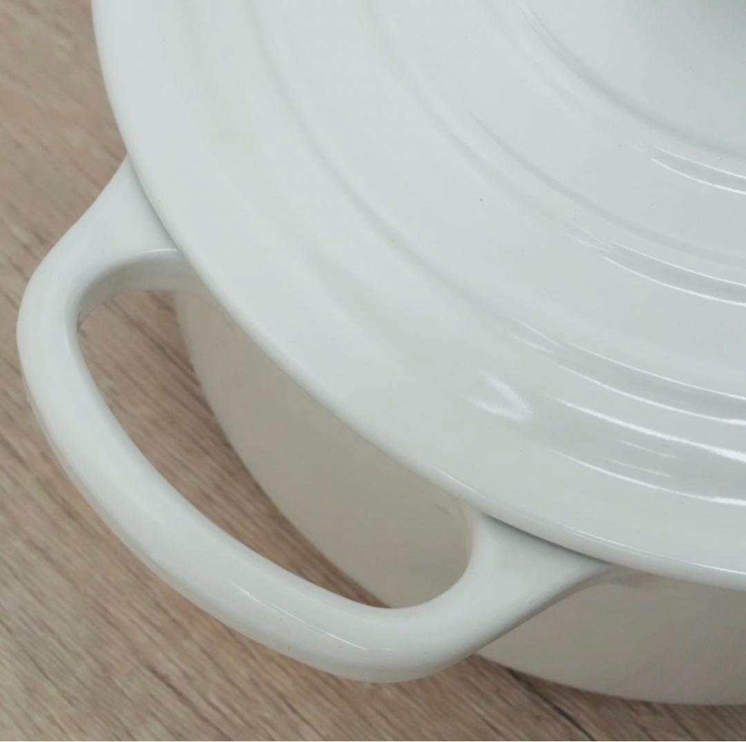 【新品】LE CREUSET　シグニチャーココット ロンド ホワイト　18cm