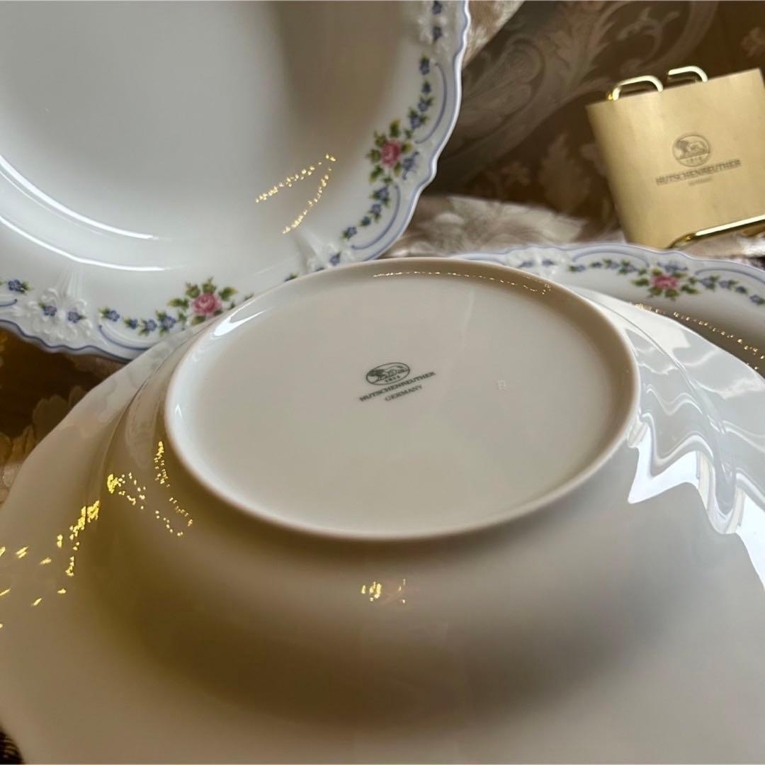 新品 ドイツ製 HUTSCHENREUTHER ローズガーランド スープ皿 6枚