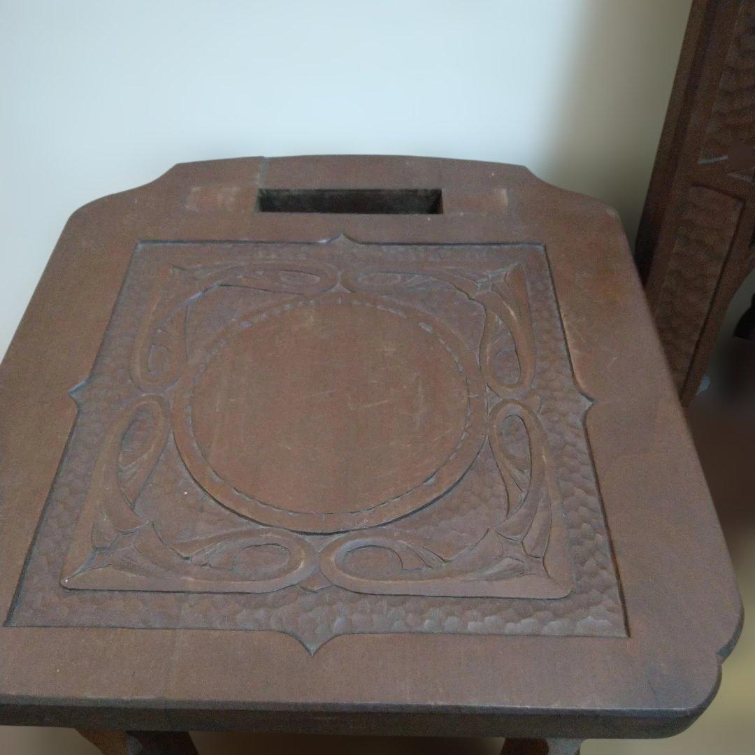 昭和　ヴィンテージ　アンティーク　木製　彫刻　椅子