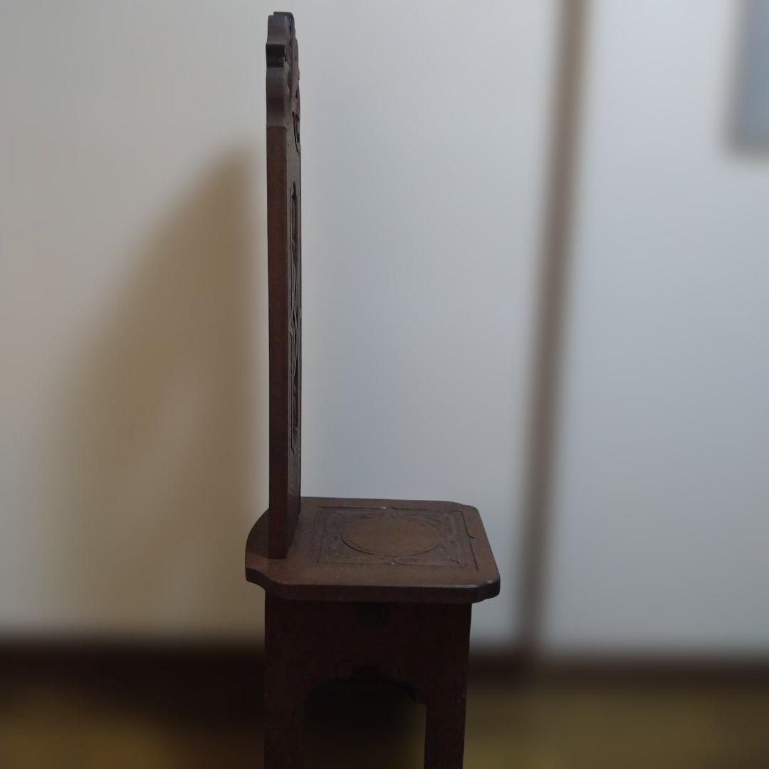 昭和　ヴィンテージ　アンティーク　木製　彫刻　椅子