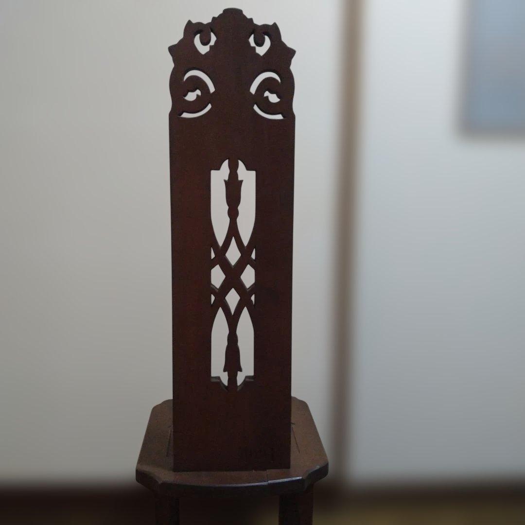 昭和　ヴィンテージ　アンティーク　木製　彫刻　椅子