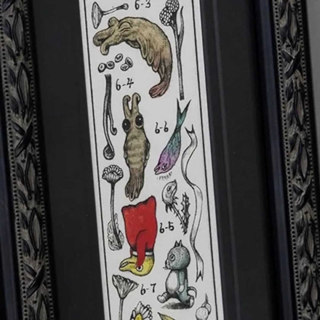 【完売品】ヒグチユウコ ボリス雑貨店 【額装】 複製画　シール図鑑4