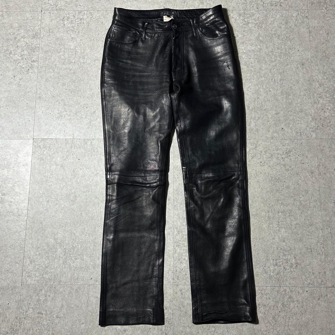 agnes b homme ラムレザーパンツ 38 黒
