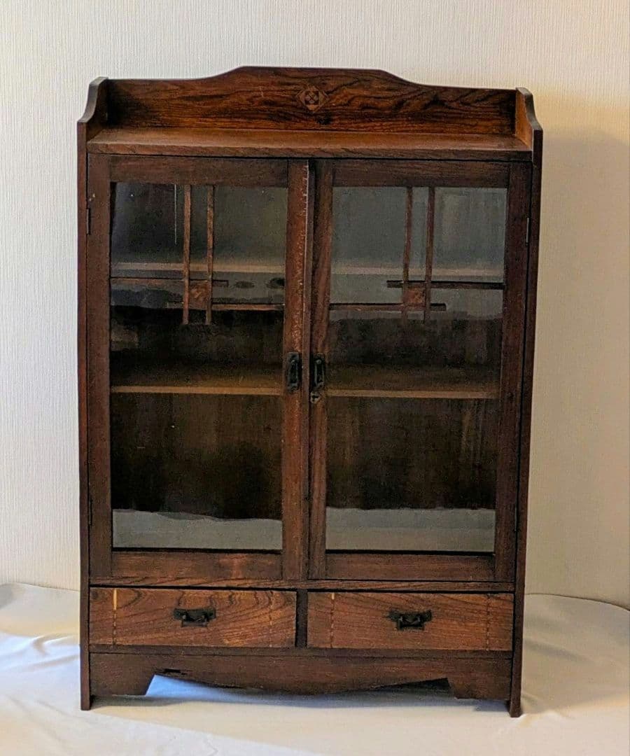 アンティーク キャビネット 昭和レトロ 戸棚 木製 大正 和家具 食器棚