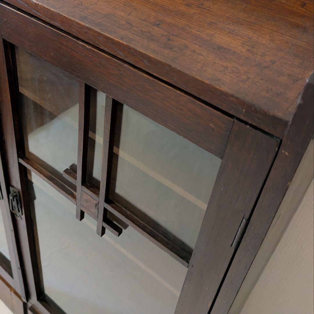 アンティーク キャビネット 昭和レトロ 戸棚 木製 大正 和家具 食器棚