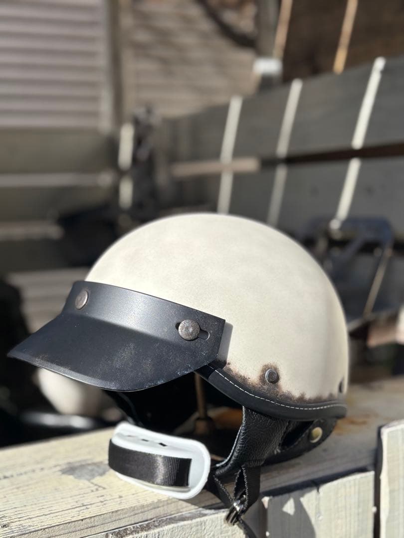 ポリスヘルメット ショーティー ヘルメット エイジング塗装仕上げ　フリーサイズ