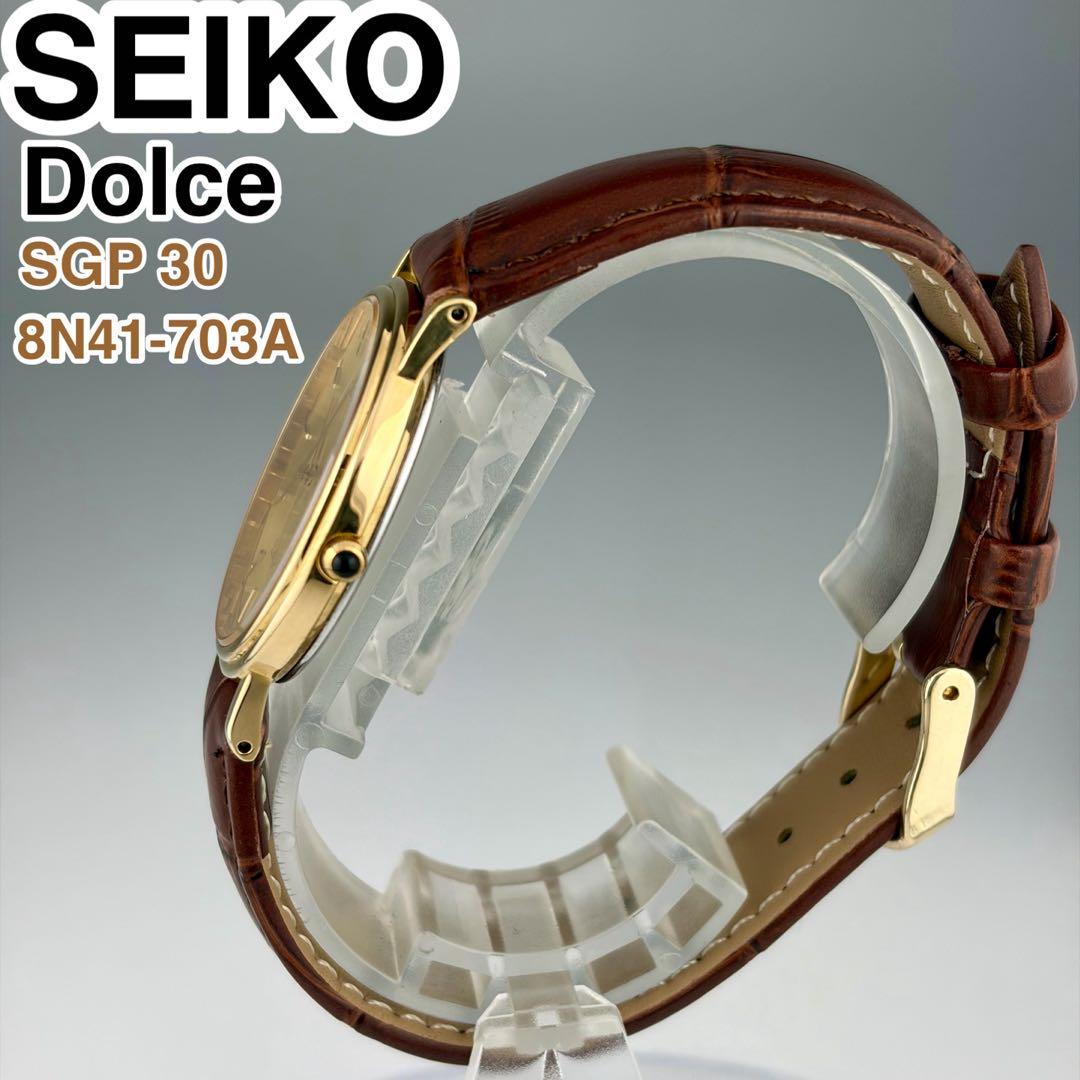 [美品]SEIKO DOLCE SGP30 金メッキ腕時計 8N41-703A