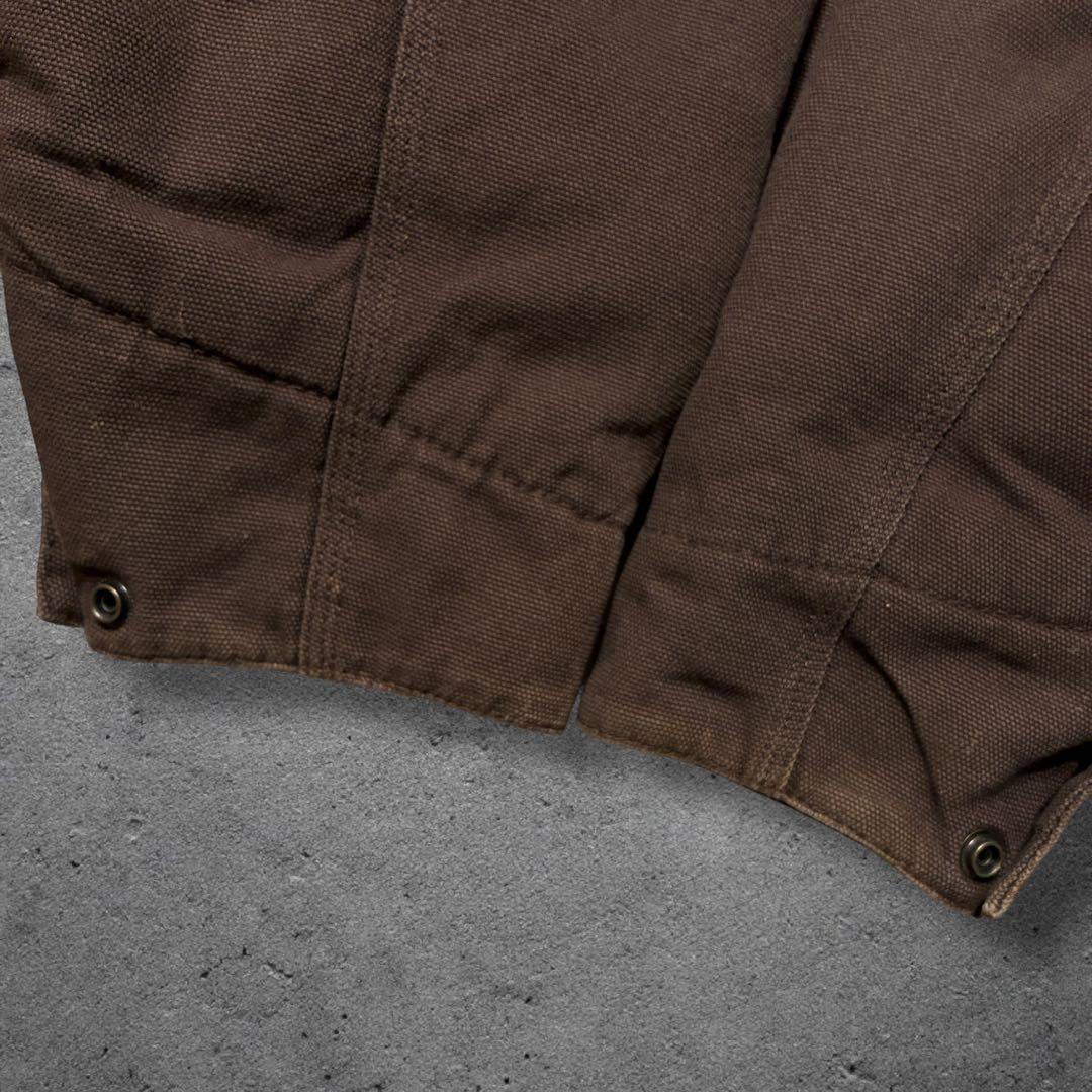 デトロイト企業ロゴブラウンXL中綿ダック生地短丈ワークジャケットトライマウンテン