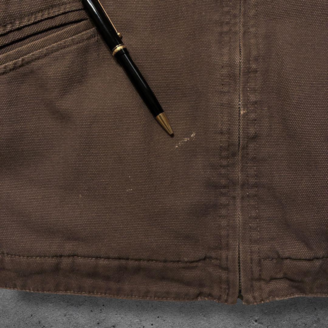 デトロイト企業ロゴブラウンXL中綿ダック生地短丈ワークジャケットトライマウンテン