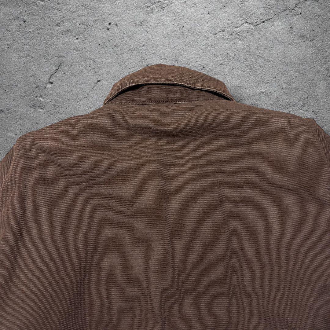 デトロイト企業ロゴブラウンXL中綿ダック生地短丈ワークジャケットトライマウンテン