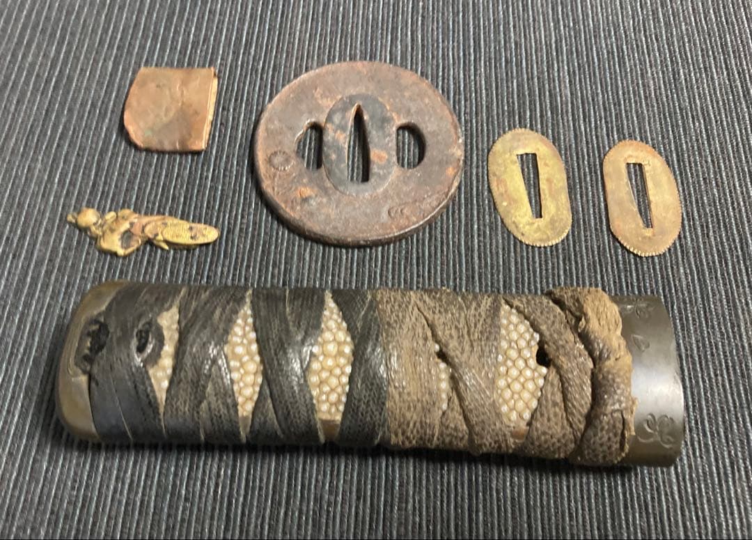 刀装具　薩摩鞘　脇差柄前　西南戦争期　蔵出し品