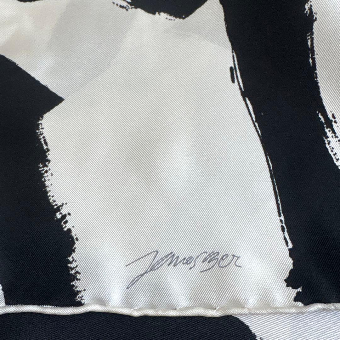 新品 エルメス カレ90 スカーフ ROSACE DE JANOS BER 白黒