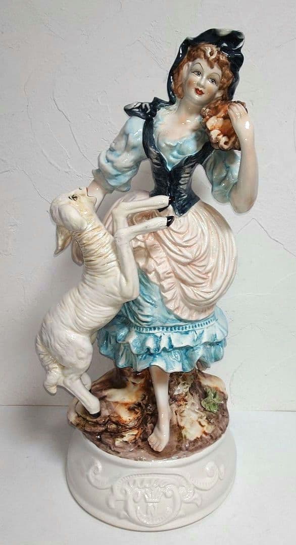 特大capodimonteカポディモンテ イタリア製 貴婦人 置物 フィギュリン