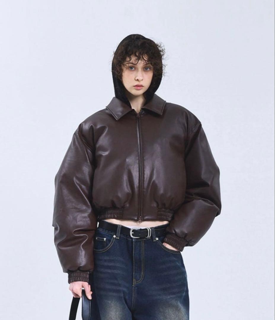 善*逸様 ダークブラウン レザー クロップドジャケット Acne Studios