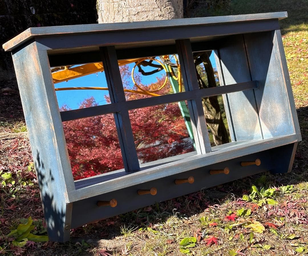 ビンテージ　シャドーボックス　ウォールシェルフ　W91cm　シャビーな佇まい！