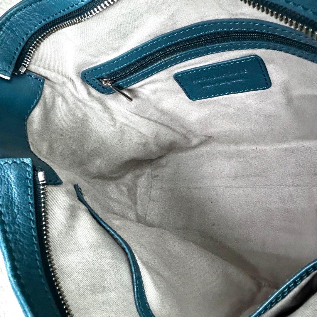 美品✨ マザーハウス ヨゾラ 2way バッグ M グリーニッシュブルー A4